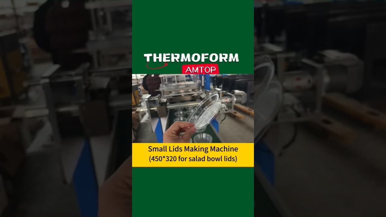 Economical plastic thermoforming machine for salad bowl lids #plasticthermoformingmachine