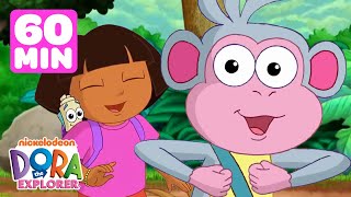 Boots' Funniest Moments! w\/ Dora 🤭 Dora the Explorer | 1 Hour | Dora \& Friends