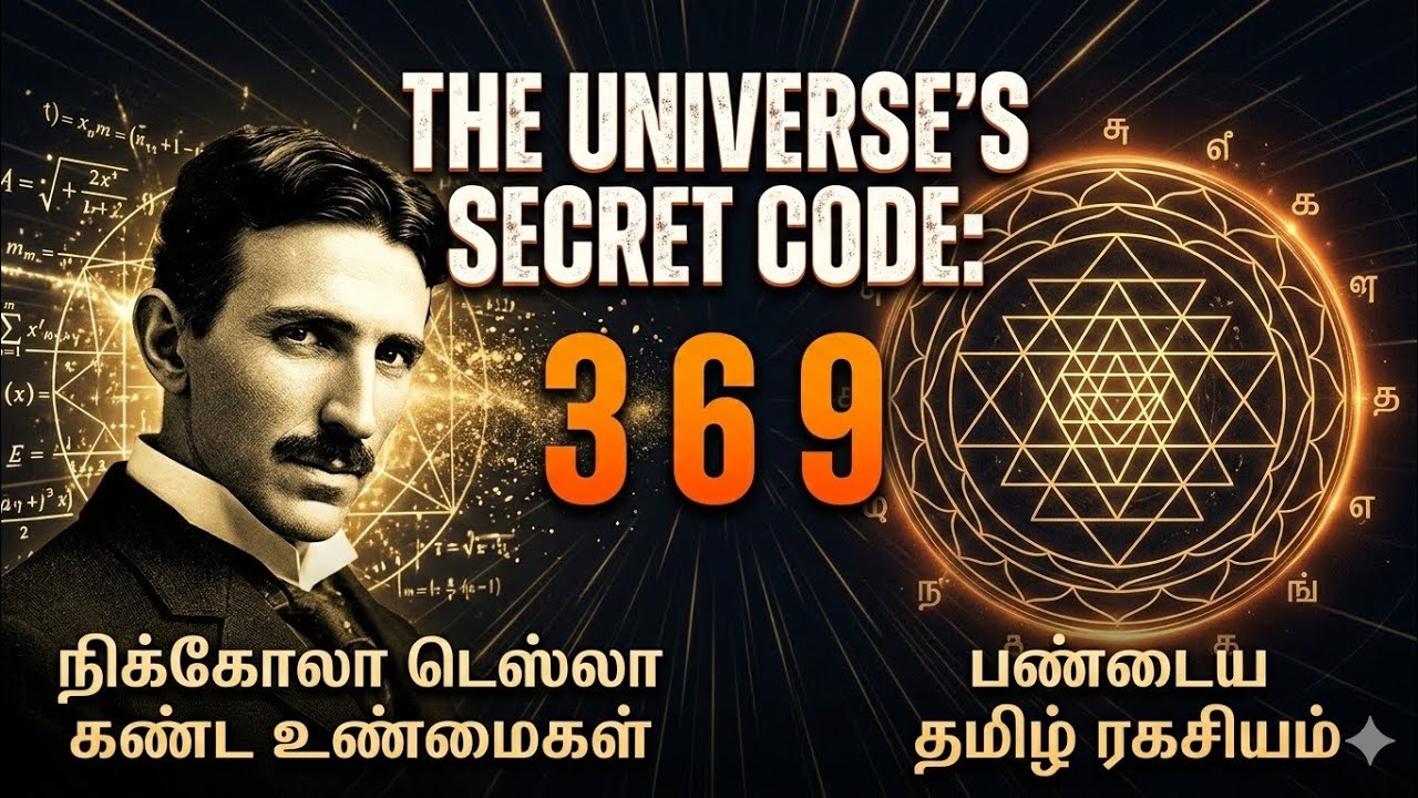 Tesla + 3 6 9 glowing in space + mysterious universe