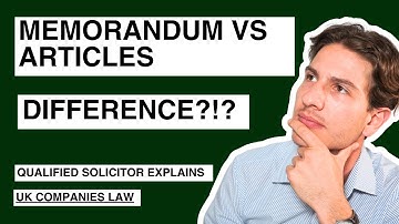 Difference Between Memorandum of Association and Articles of Association