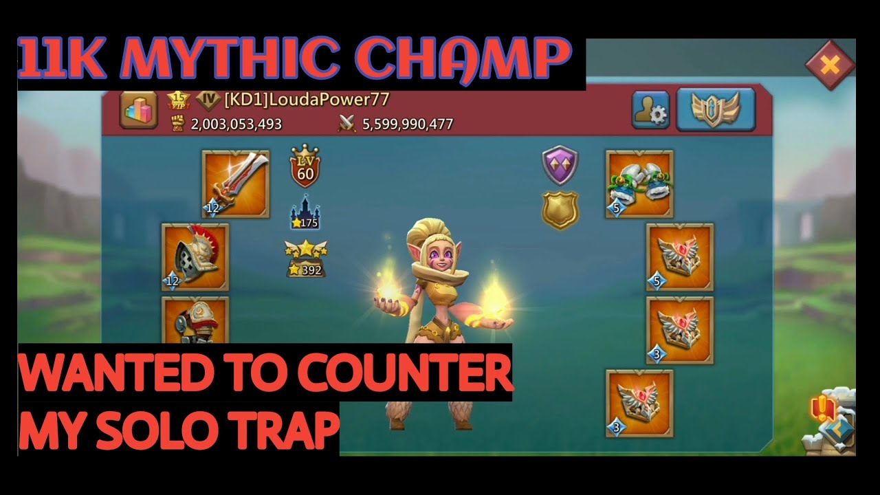 Lords Mobile - Solo Trap ! My Trap Got Countered By 11k Mythic Champ Account !