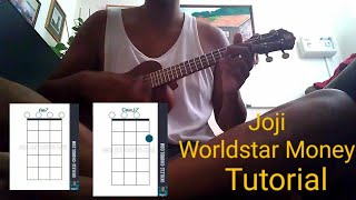 Joji - Worldstar money ukelele tutorial with chords