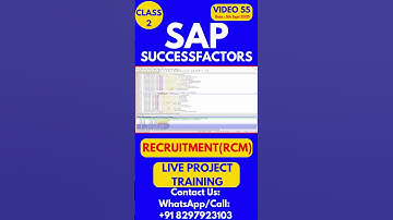 SAP SuccessFactors RCM Training Online Tutorial Class 55 5th Sept 2025 #sapsuccessfactorstraining