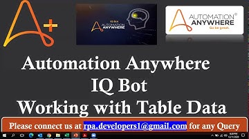 IQ BOT Data Extraction | IQ BOT Table Data Extraction | Automation Anywhere IQ Bot Tutorial