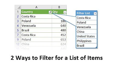 2 Ways to Filter for a List of Items in Excel