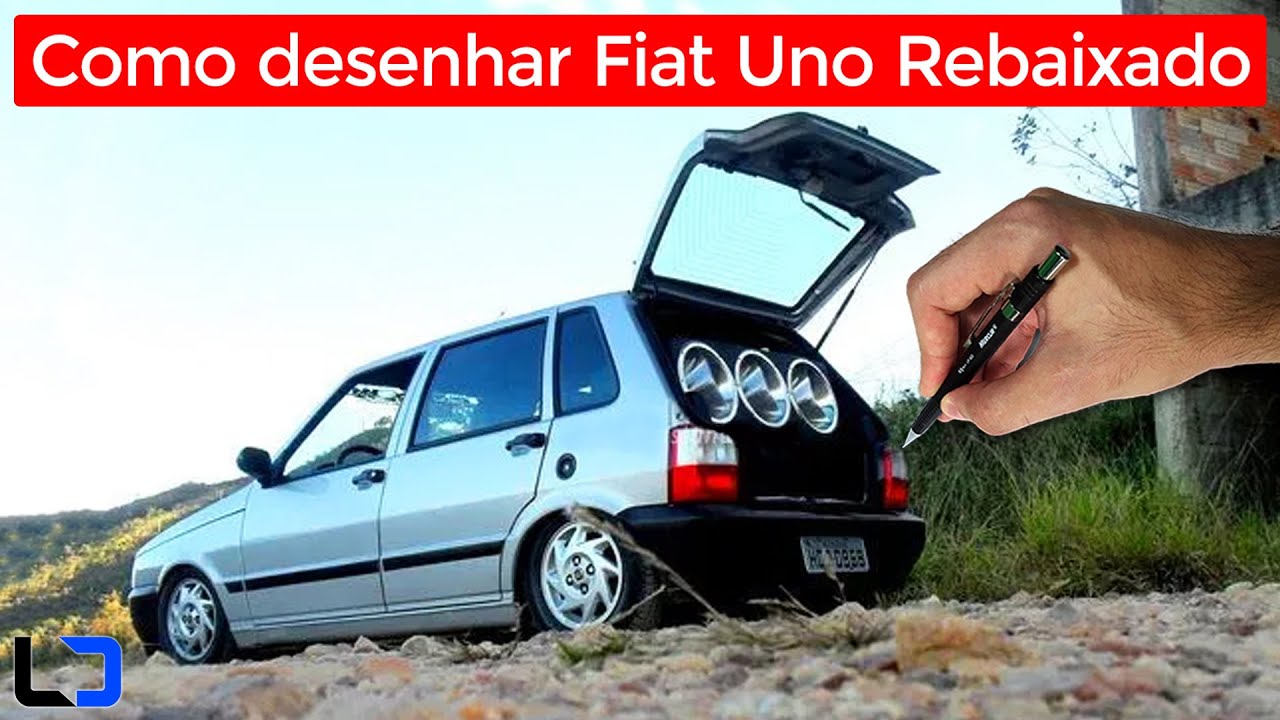 FIAT UNO REBAIXADO com SOM como desenhar do zero (Dicas simples para  iniciantes) 