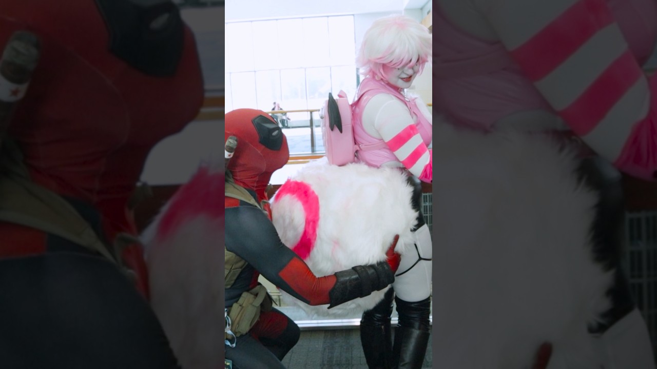 When Deadpool hugs Angel Dust 😈 #deadpool #hazbinhotel #angeldust