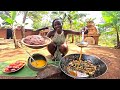 Soul Food African Cooking   Fried Fresh Beef Mixed with Fresh Vegetables | Village life  in 🌍 Africa