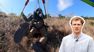 How Not to Land a Hang Glider. My Seventh Mountain Flight in Santa Barbara