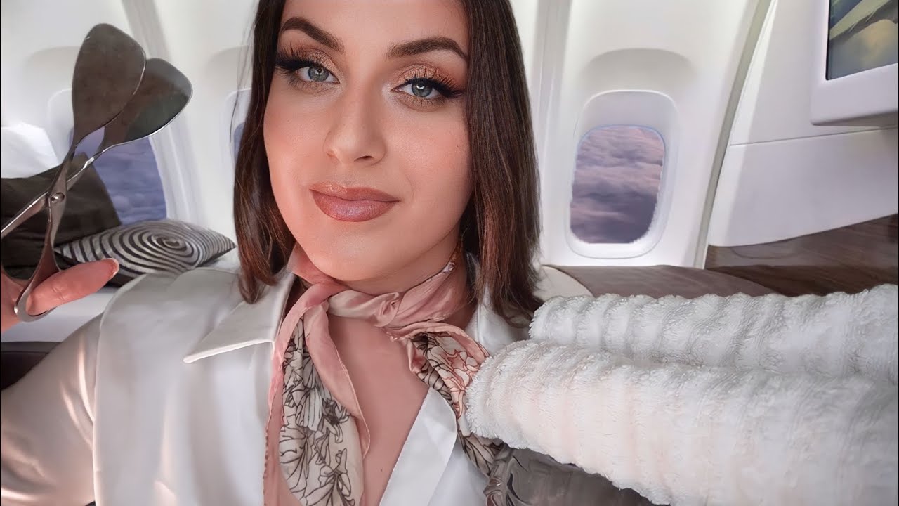 ASMR Deutsch ✈️ First Class Flug | Luxury Flight Attendant (Stewardess Roleplay) Personal Attention