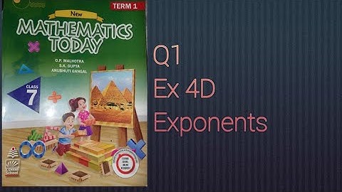 Q1 Ex 4D | Ch 4 Exponents | ICSE Class 7 Mathematics today | Unlock your learning |