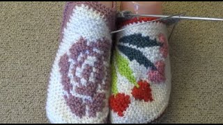 картинка: Как связать тапочек без уголка