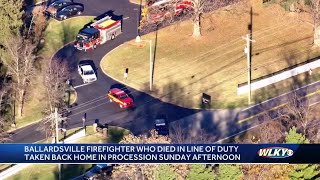 Ballardsville firefighter who died in line of duty taken to funeral home with hero procession