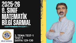 2025-26 9.Sınıf Matematik Bilgi Sarmal Sb 2.Tema Test-1 Test-1 Sayfa 129-130