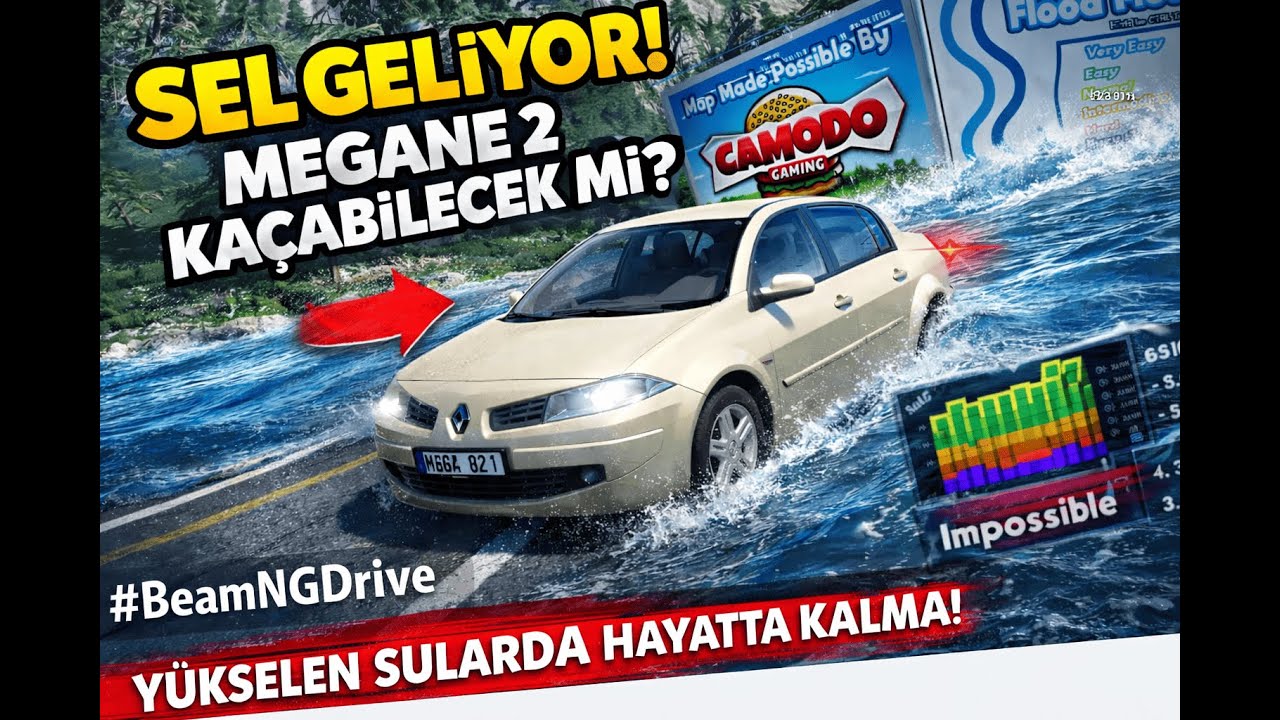 Su Altında Kalmadan Kaçış! Megane 2 vs Flood Mod