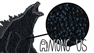 making GODZILLA out of 100% AMONGUS!! (inspired by: @Yellowroll )