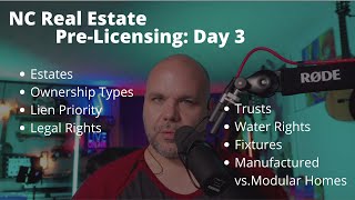 Property Ownership and Interests | NC real estate pre-licensing Chapter 2 | Day 3