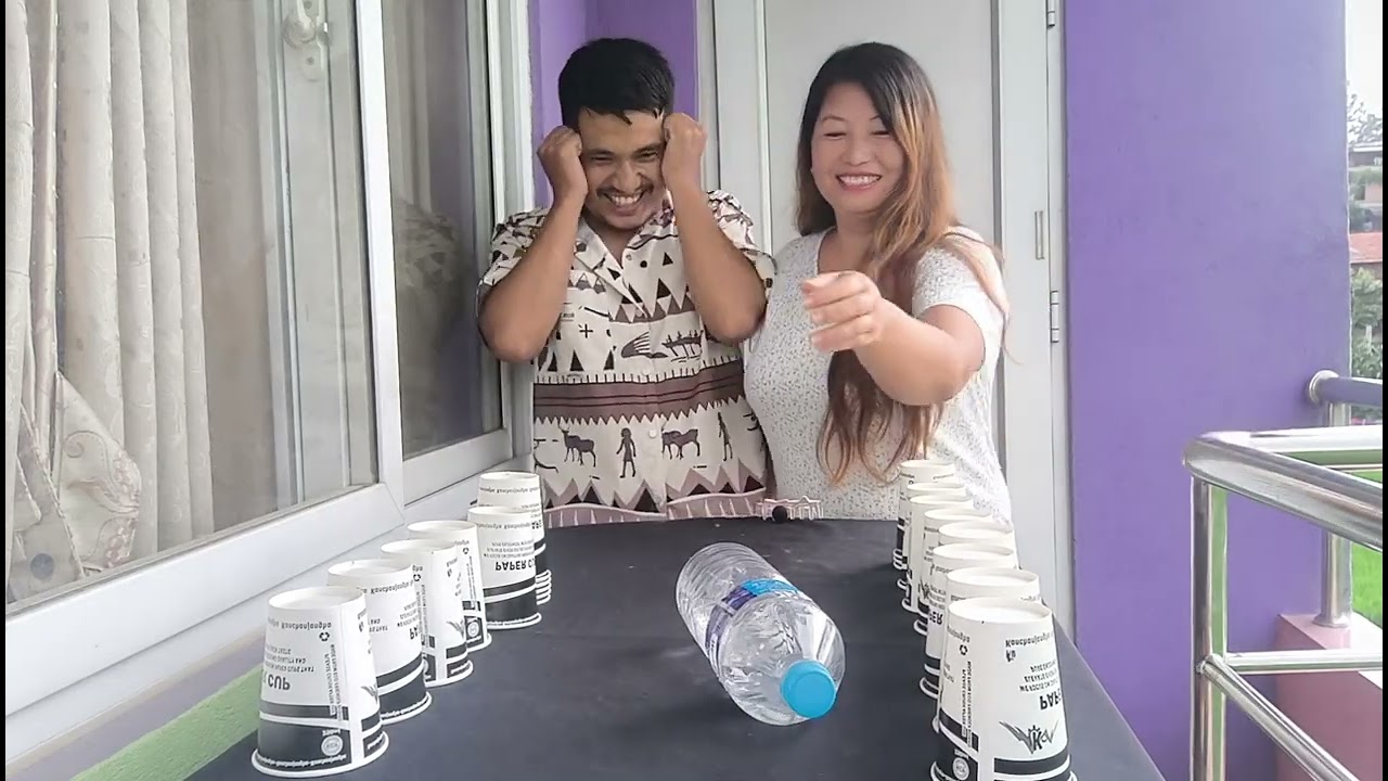 Bottle Flip Table Cup Challenge | Funny bottle flip challenge .