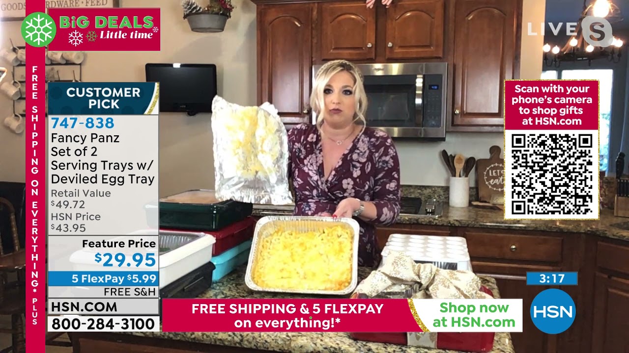 Fancy Panz Set of 2 Serving Trays with Deviled Egg Tray