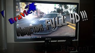UNBOXING DO MONITOR FULL HD HDMI BRAVIEW 21,5pol!!!!!!