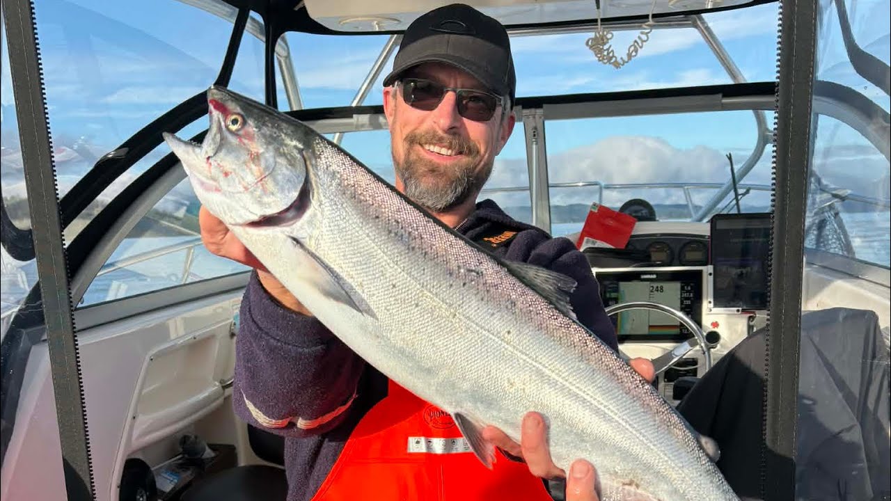 Winter Chinook Salmon Fishing on Vancouver Island in Campbell River with Fishing Storie Charters 