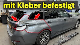 Rear quarter panel replaced using OEM body adhesive – factory method