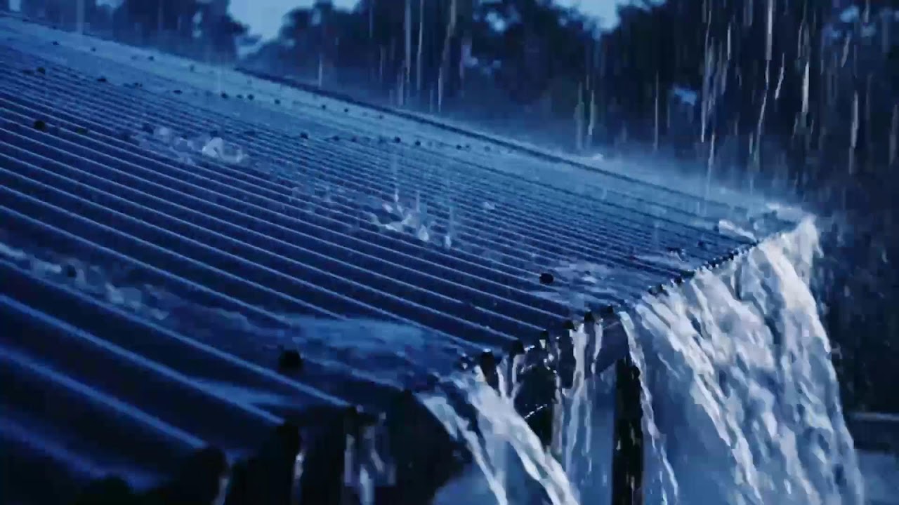 Intense Heavy Rain ASMR at Night, Powerful Downpour Drumming Loudly on Tin Roofs in Countryside 10