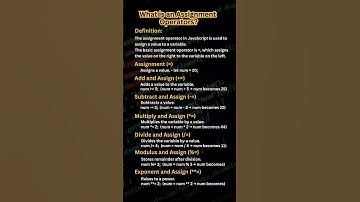 JavaScript Assignment Operators Explained in 60 Seconds!