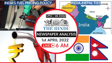 1 April 2022 | The Hindu Newspaper Analysis | Daily Current Affairs UPSC CSE |