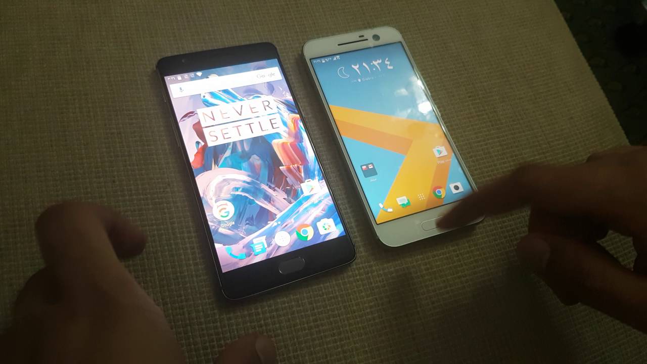 Htc 10 vs oneplus 3 speed test مقارنه سرعه بين