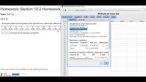 Find the Least Squares Regression Line in StatCrunch