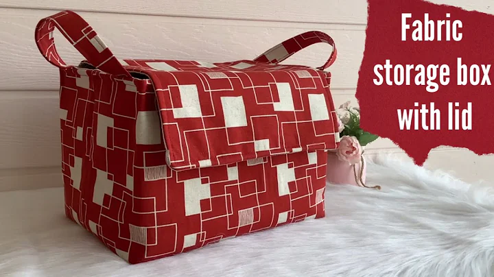 how to sew large fabric storage boxes  with lid, making large fabric storage baskets tutorial.