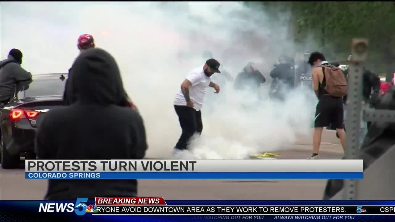 Colorado Springs Police deploy 'chemical irritants' to clear out protesters downtown