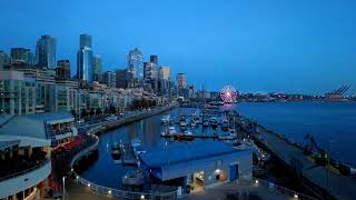 Seattle Waterfront & Skyline Sunset Timelapse
