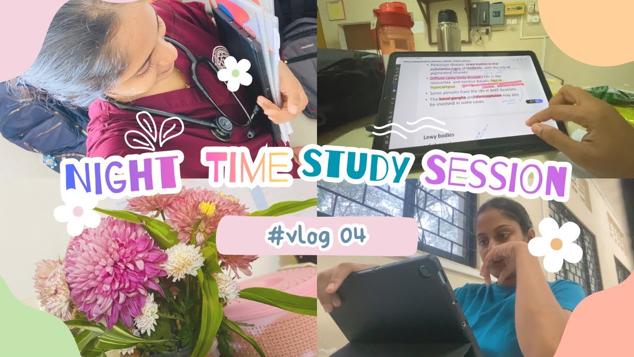 Night time study session🩺👩‍⚕️📖 Study with me🌸✨ Vlog-04