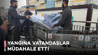 Beylikdüzü'nde üst geçitteki yürüyen merdivende yangın çıktı
