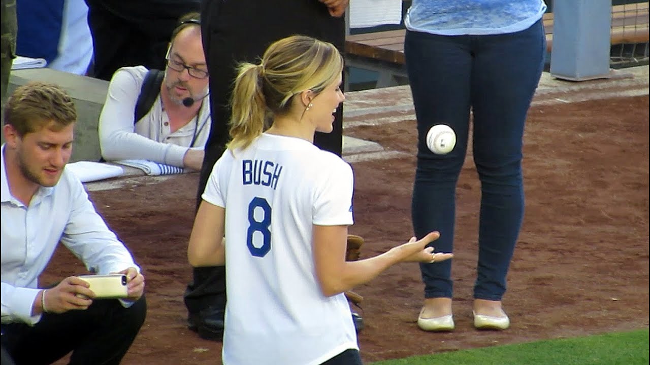 Sophia Bush Warms Up for PERFECT 1st Pitch @Dodgers