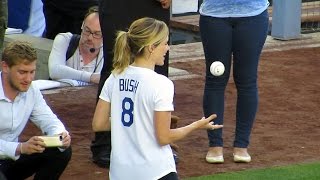 Sophia Bush Warms Up for PERFECT 1st Pitch @Dodgers