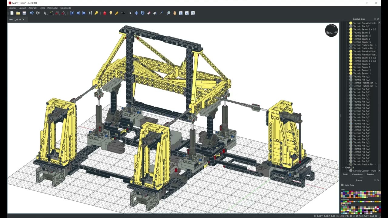 LEGO MultiAxial Shake Table ... Part 3 ... LeoCAD model