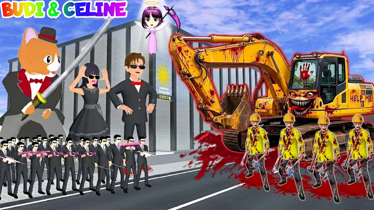 Yuta Mio Bocil Yakuza VS EXCAVATOR BERDARAH |Yakuza Panggil Catbutler Raksasa |Sakura School