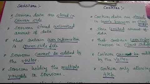 Difference between sessions and cookies