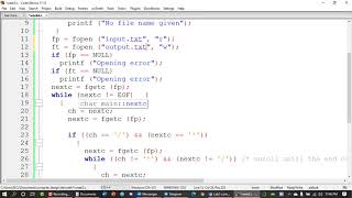 week2 || Compiler Design Lab|| 181-15-11134|| Removing comments from c code..