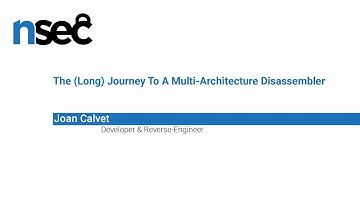 NorthSec 2019 – Joan Calvet – The (Long) Journey to a Multi-Architecture Disassembler