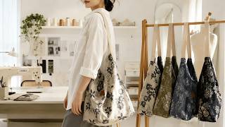 Easy Slouchy Tote Bag Tutorial ✨ Beginner-Friendly Sewing Project You’ll Want to Make Every Day!