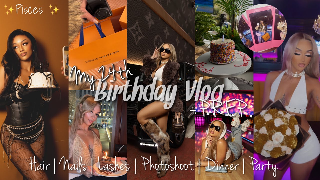 24th BIRTHDAY VLOG + PREP | *I Cried* | GRWM, Party, Dinner, Photoshoots, Surprises, & MORE