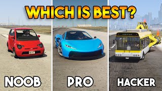 GTA 5 : NOOB VS PRO VS HACKER CAR (WHICH IS BEST?)