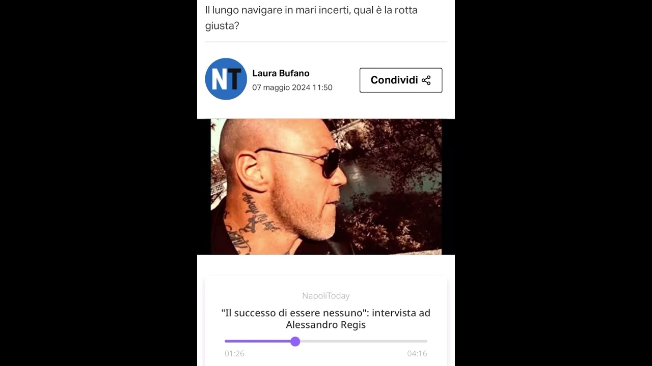 Una nuova intervista ad Alessandro Regis per 