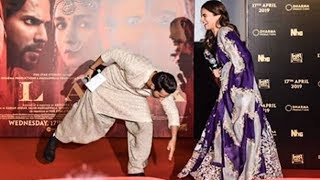 Varun Dhawan TOUCHES Alia Bhatt's Feet At Kalank Trailer Launch 2019