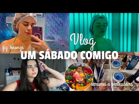 VLOG: UM SÁBADO COMIGO FIZ BRONZE e BANHO DE LUA+ fomos na praça levar ...