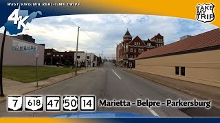 Marietta, Ohio and Parkersburg, West Virginia Driving Tour in 4K